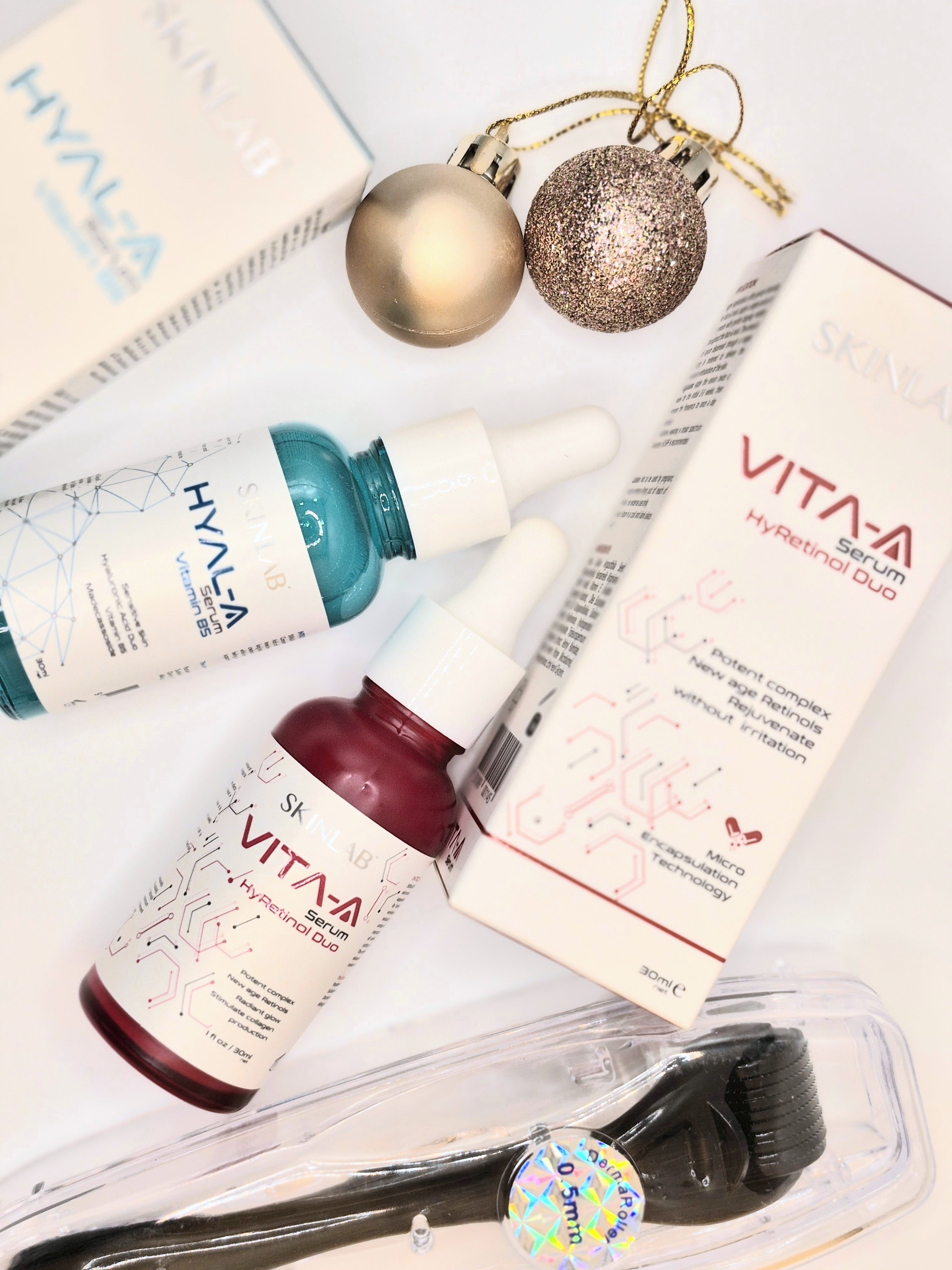 Youthful DermaDuo Gift (Hyaluronic Acid, Vitamin B5 Day and Retinol Night Serums with DermaRoller)